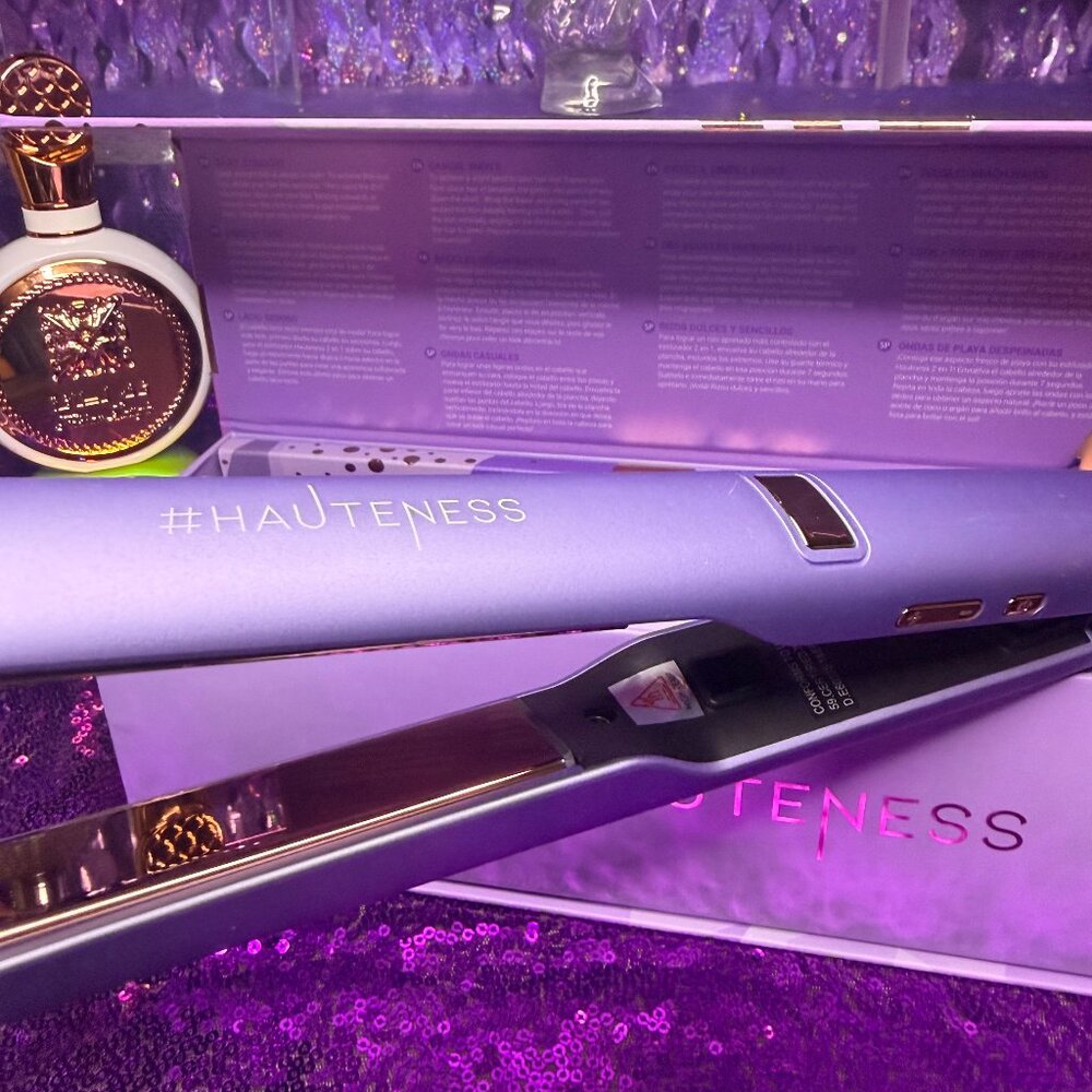 HAUTENESS 2inONE Digital Rose Gold Titanium Straightener Purple - Picture 2 of 7